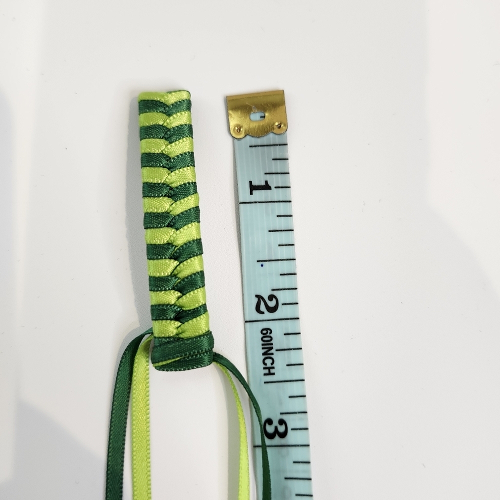 Multi-Green Ribbon Barrette Set of 2 Retro 80s Vintage St. Patrick's Day Irish - Picture 6 of 7